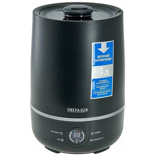 Увлажнитель воздуха ультразвуковой DELTA LUX DE-3705 черный верхний залив воды 4лLED-дисплей 294600₽