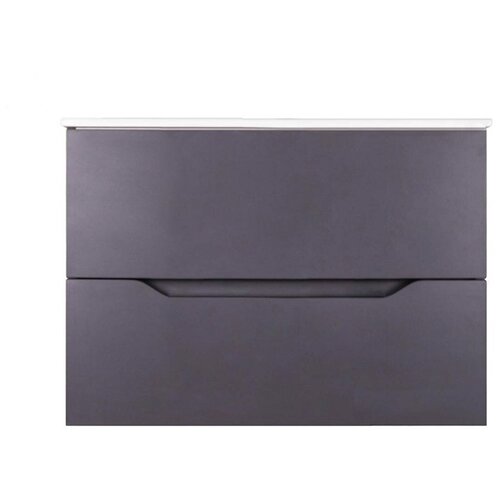 фото Orange line li-80tug+ra тумба подвесная с раковиной, графит