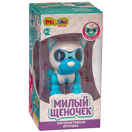 Интерактивная игрушка Mioshi Active Милый щеночек: голубой (10 см, свет, звук, подвижный, звукозапись.) интерактивная игрушка mioshi active щеночек малыш корги