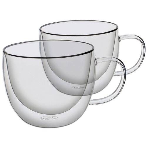 Набор кружек CnGlass стеклянные с двойными стенками для кофе капучино и чая 2 шт. по 240 мл B6-2
