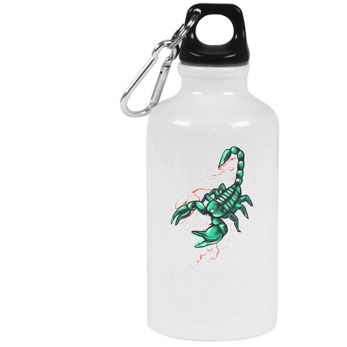 Бутылка с карабином CoolPodarok Зелёный скорпион бутылка с карабином coolpodarok скорпион зодиак