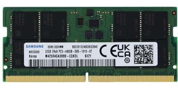 Оперативная память для ноутбука 32Gb (1x32Gb) PC5-38400 4800MHz DDR5 SO-DIMM CL40 Samsung M425R4GA3BB0-CQK M425R4GA3BB0-CQK