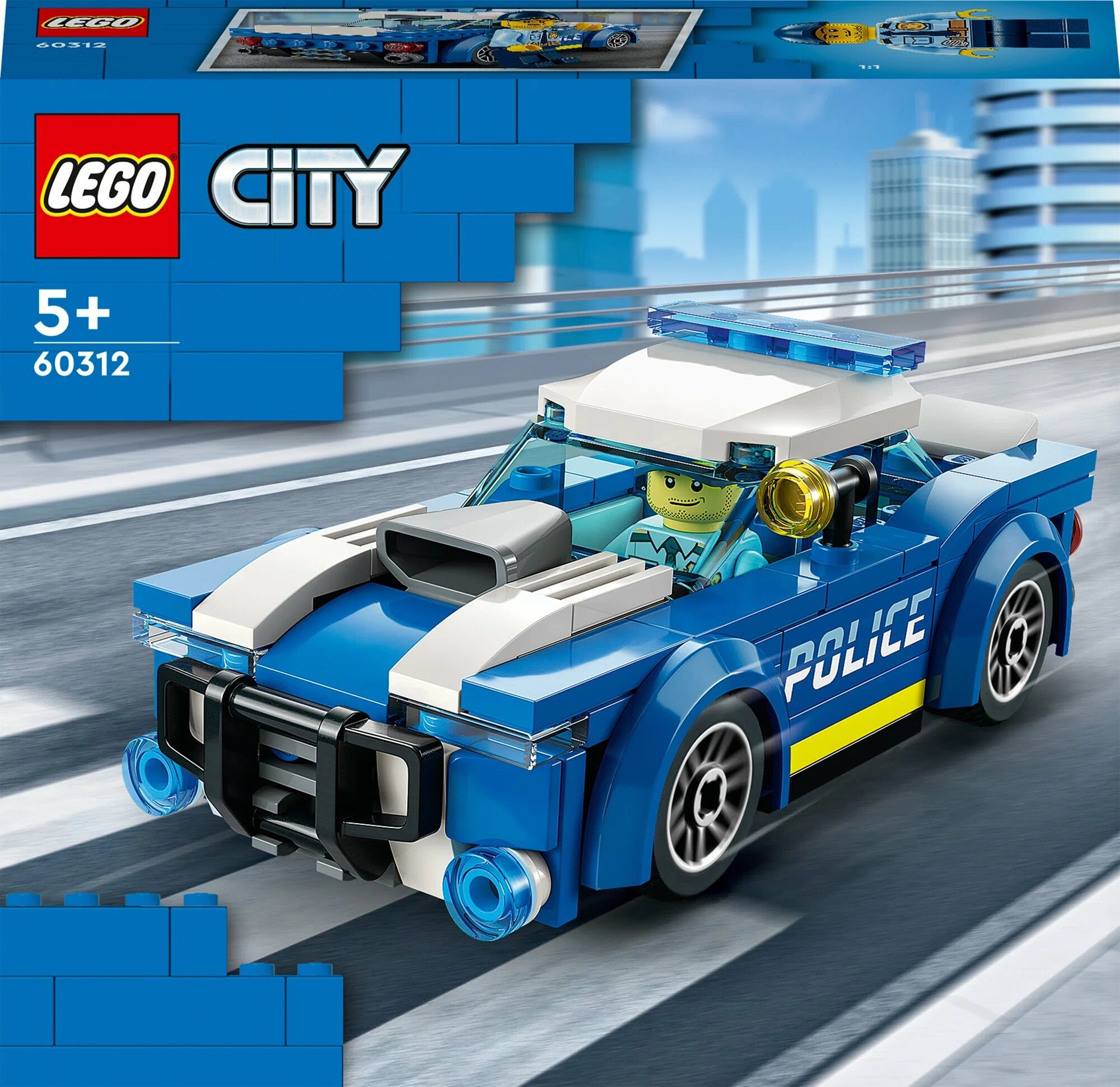 LEGO City Police 60312 Полицейская машина, 94 дет, синий/белый