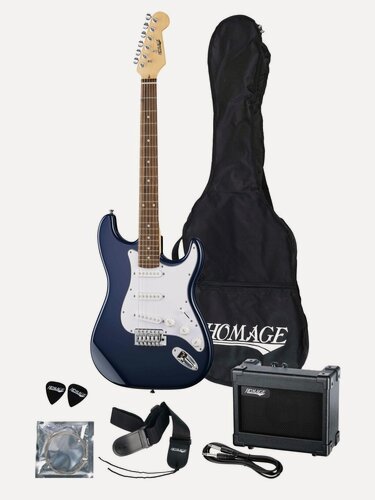 Изображение товара SET-HEG310BL Комплект электрогитары, комбоусилителя, аксессуаров, синий, Homage