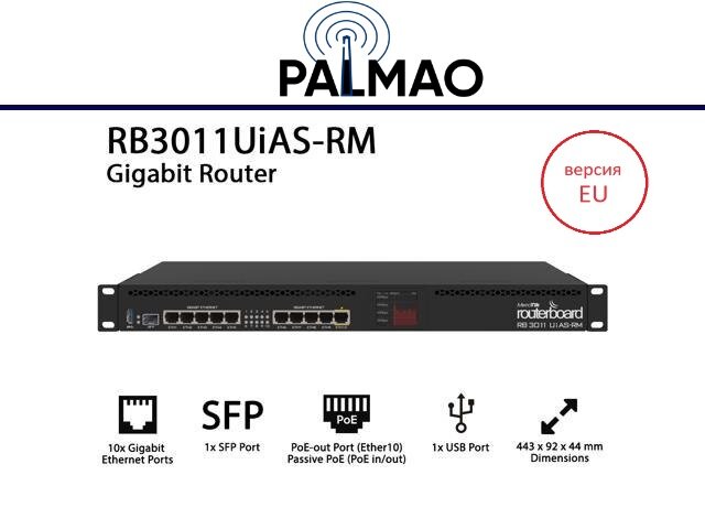 Маршрутизатор MikroTik RouterBoard RB3011UiAS-RM