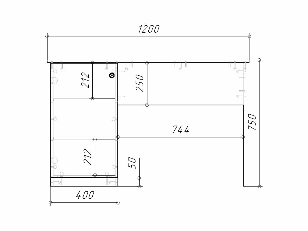 Письменный стол Банни-3 Черный Агат 120x60x75