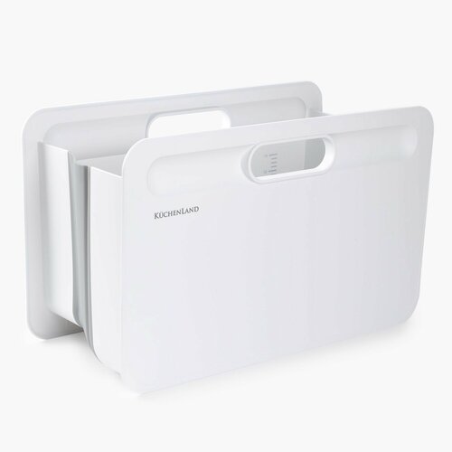 Ведро складное 16 л со сливом пластикрезина прямоугольное бело-серое Mop style 1990₽