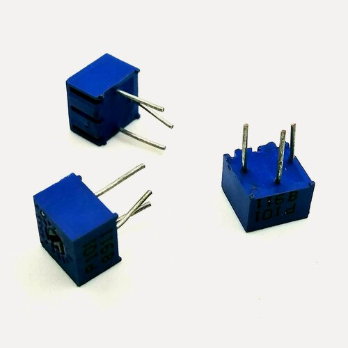 Изображение товара 3шт, 3362P 100E подстроечный резистор Линейная характеристика и рабочее напряжение до 100В