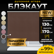 Рулонные шторы Blackout LM DECOR "Симпл" 09 Коричневый 130х170 см