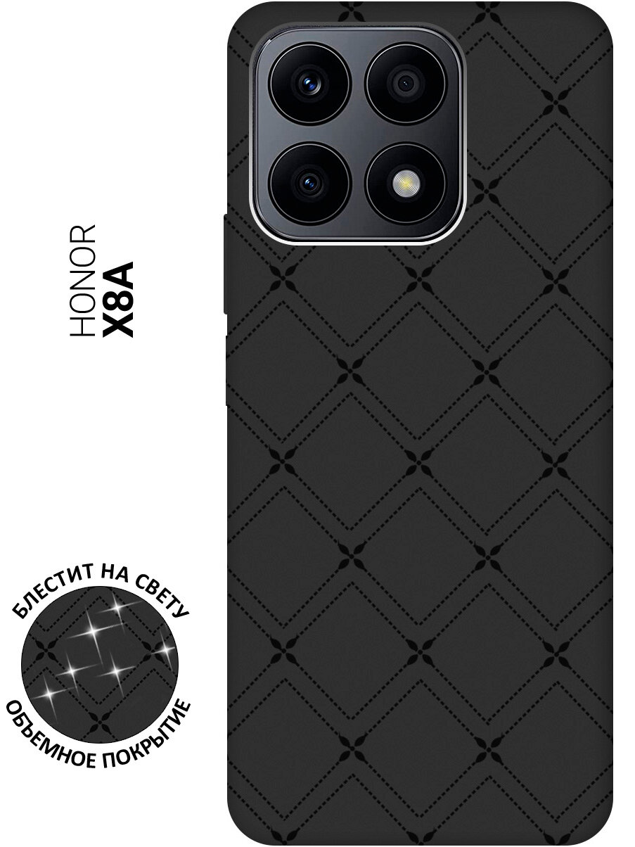 Силиконовый чехол на Honor X8a / Хонор Х8А с рисунком "Стильные линии" Soft Touch черный
