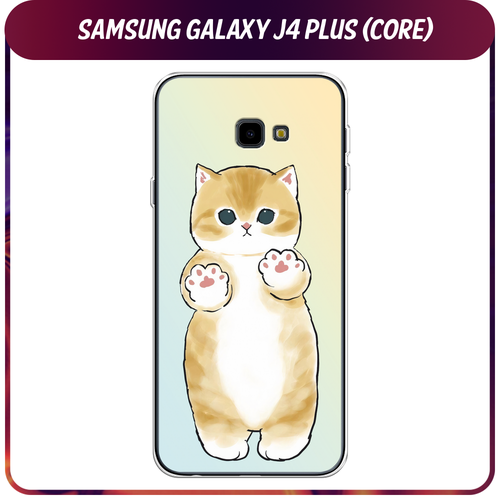 Силиконовый чехол на Samsung Galaxy J4 Plus 2018 / Самсунг Галакси J4 Плюс 2018 Лапки котика
