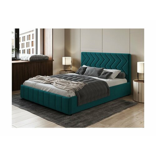 Милана кровать 180 Tenerife izumrud (сине-зелёный)