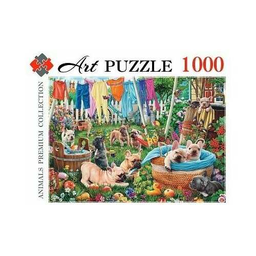 Пазлы (1000эл) Французские бульдоги в саду Ф1000-0466 пазл artpuzzle 1000 деталей французские бульдоги в саду