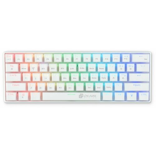 Клавиатура Oklick K763W USB BluetoothРадиоканал белый 1920562 390000₽