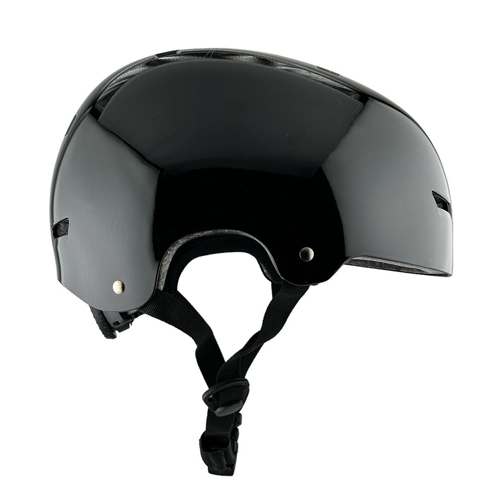Шлем защитный для bmx велосипеда, скейтборда, самоката BroStuff diamond glossy black, размер M (55-58 см) — фото 1