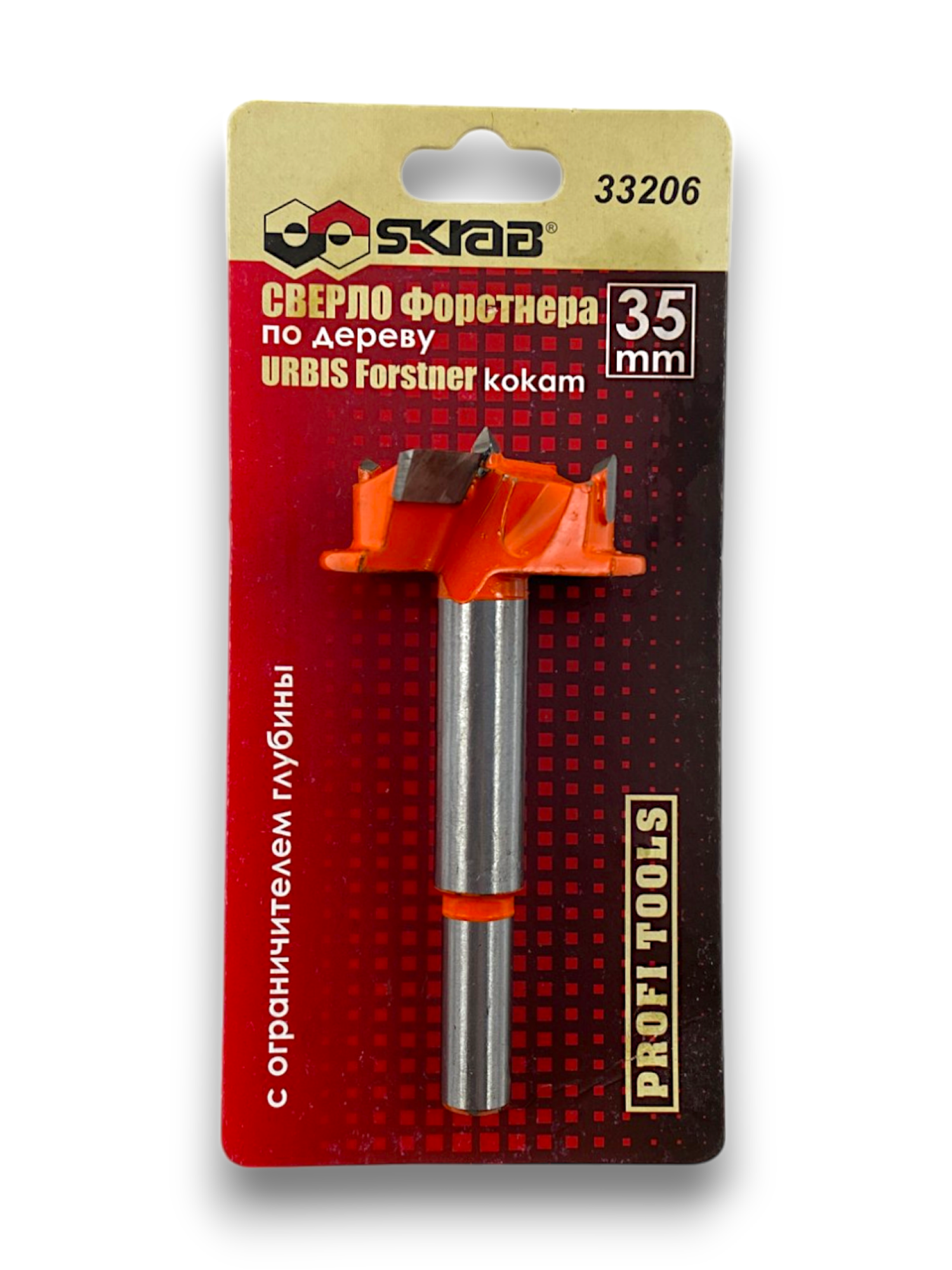 Фреза Форстнера SKRAB 33206, с ограничителем, нержавеющая сталь, диаметр 35 мм — фото 1