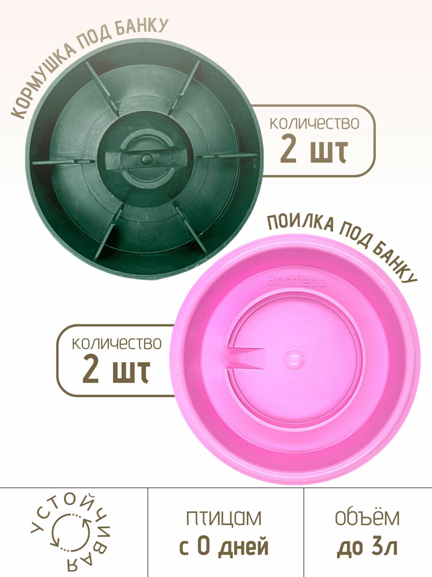 Кормушка поилка под банку для цыплят