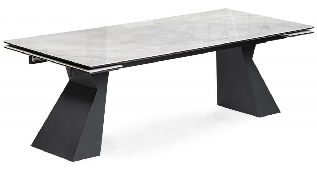 Керамический стол Woodville Денхольм 240 rystal onyx bianco / черный