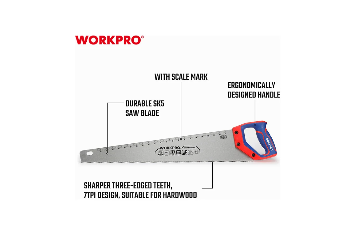 Ножовка по дереву 550мм WORKPRO — фото 1