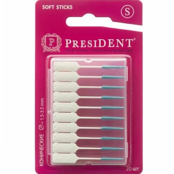 President Межзубные ершикизубочистки Soft Sticks р M N20