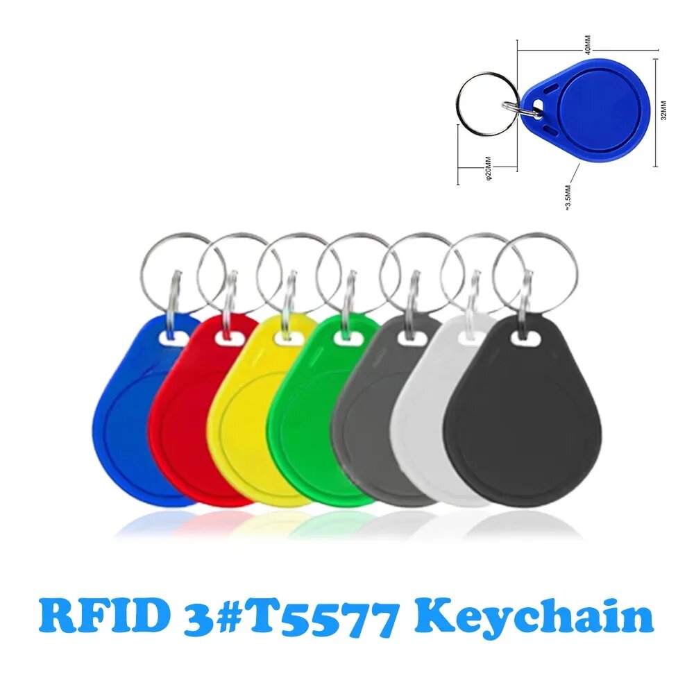 5 шт. RFID карты T5577 для ключей, 5Pcs Green