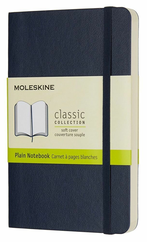 Блокнот Moleskine CLASSIC SOFT Pocket 90x140мм 192стр. нелинованный мягкая обложка синий сапфир