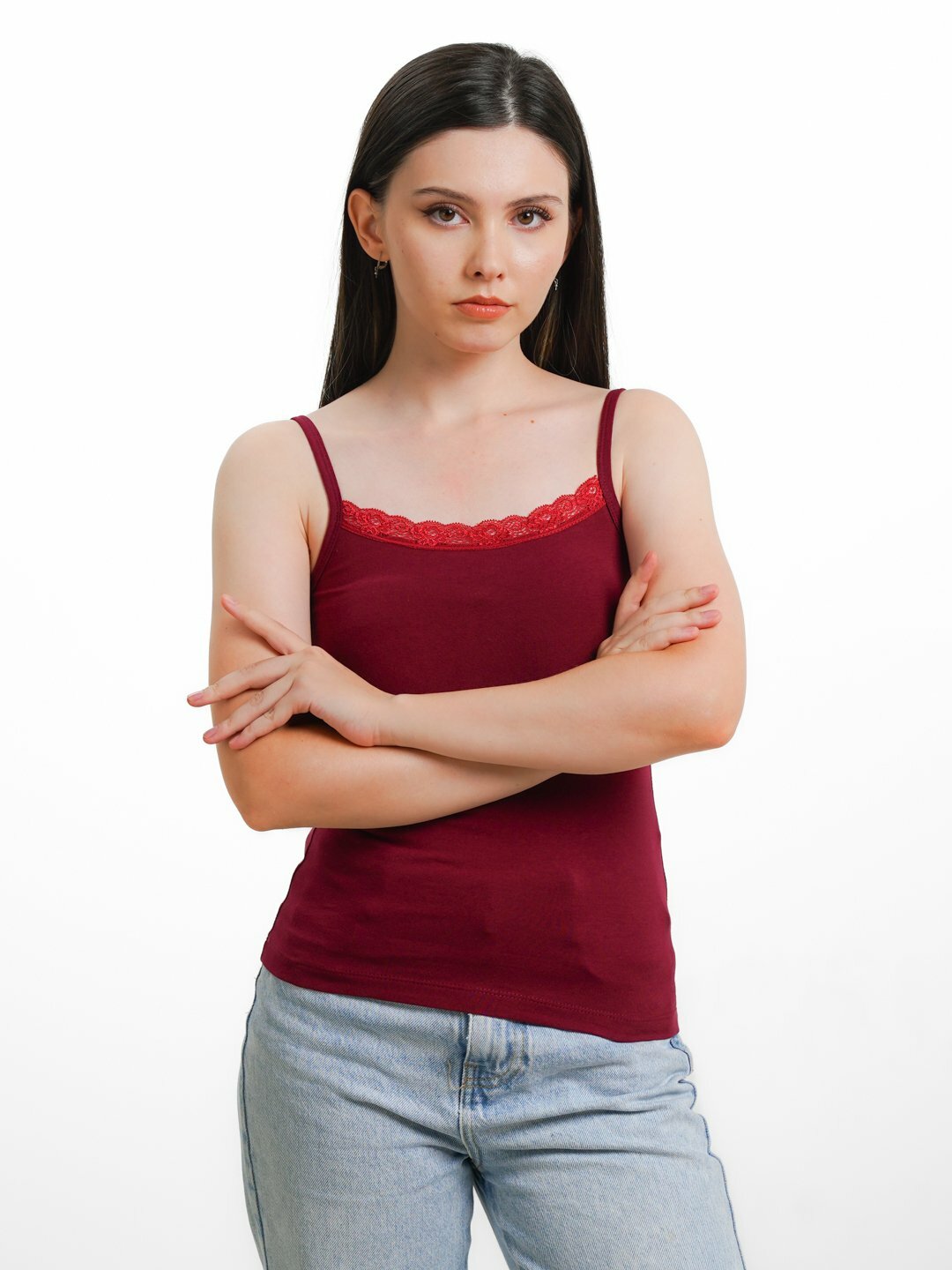 Майка спортивная L, 1 шт., размер L, бордовый — фото 1