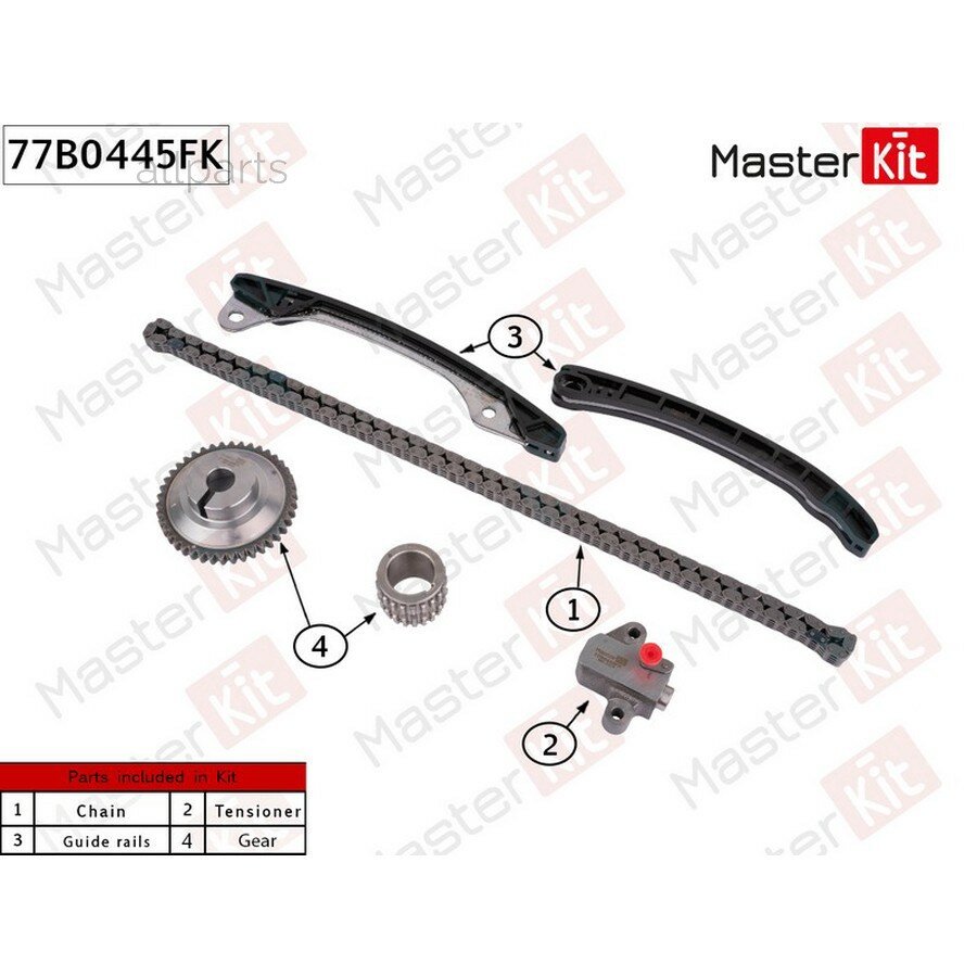 MASTERKIT 77B0445FK 77B0445FK Комплект цепи ГРМ RENAULT H4M
