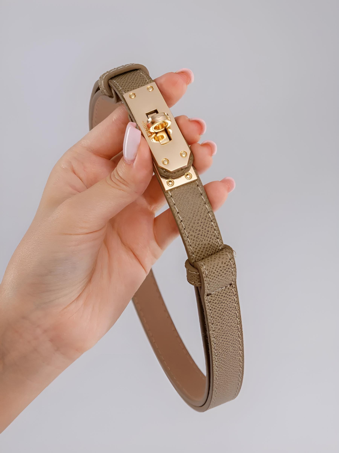 Ремень  для девочек и женщин, размер 100, хаки — фото 1