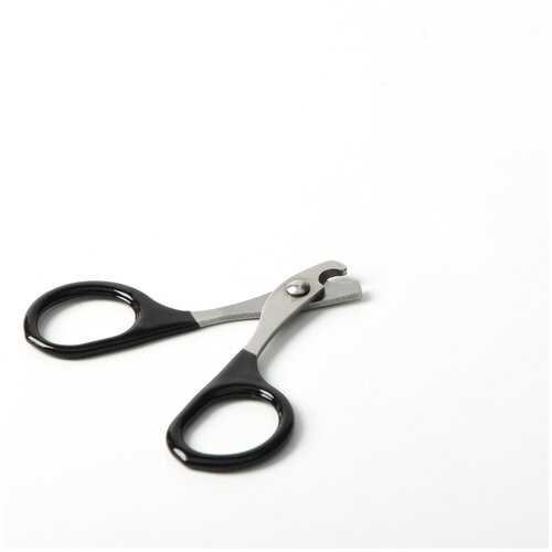 Ножницы-когтерезы Пижон с прорезиненными ручками, отверстие 6 мм, черные