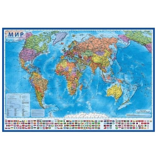 Интерактивная карта мира политическая, 117х80 см, 1:28 млн, ламинированная карта мира политическая 199 х 134 см 1 15 5 млн ламинированная в упаковке шт 1
