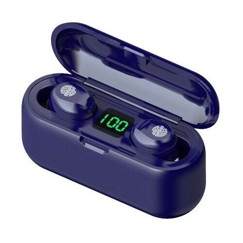 Беспроводные наушники TWS F9-34 овальные темно синий 94900₽