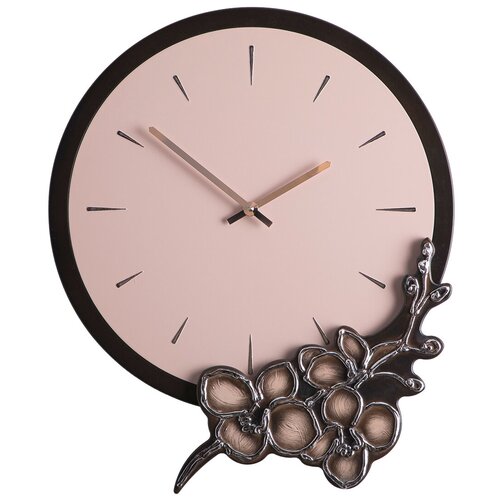 фото Часы настенные bogacho орхидея трейси розовое серебро
