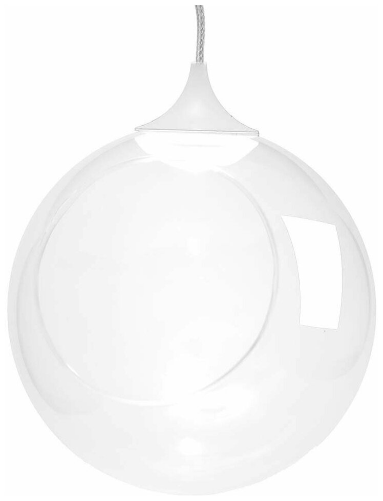 Светодиодный подвесной фитосветильник Стеклянный шар Apeyron Fito с наполнением кабель 1м 1Вт 100Лм IP20 220В FT 2 белый d 20