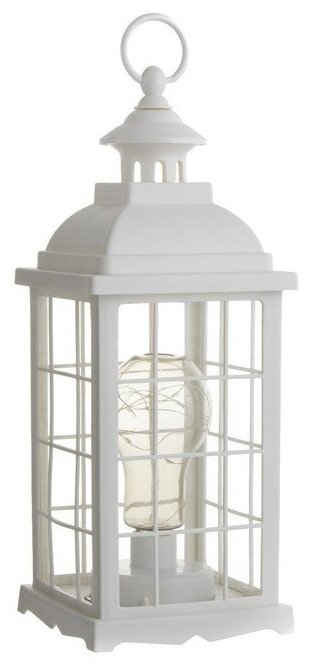 фото Ночник "Фонарь и светлячки" белая от батареек 3ААА 35х13,5х13,5см