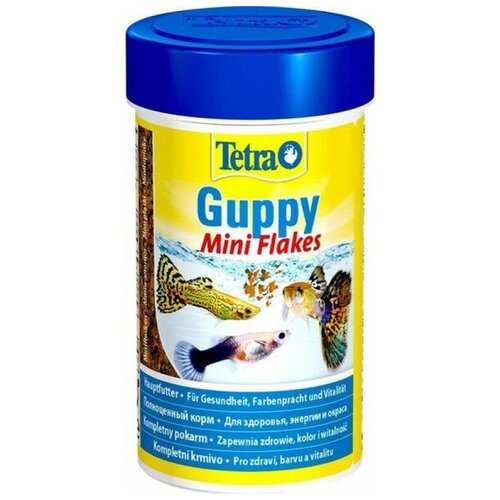 Tetra Guppy основной корм для Гуппи, хлопья 250 мл (2 шт) tetra rubin flakes хлопья 20 грамм 100 мл универсальный сухой корм для усиления естественной окраски большинства аквариумных рыбок