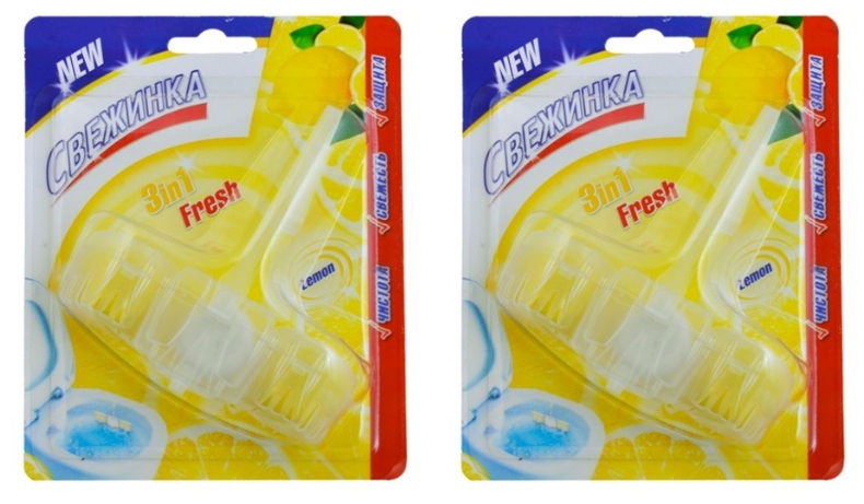 Освежитель - Блистер WC "Свежинка" 3 in 1 Fresh Lemon 40 гр. , 2 шт