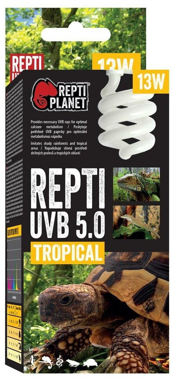Лампа для тропического террариума Repti planet uvb 5.0 13 вт