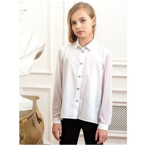 Блуза Юные Фантазёры, Белый, 146