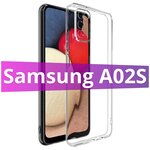 Ультратонкий силиконовый чехол для телефона Samsung Galaxy A02s / Самсунг Галакси А02с с дополнительной защитой камеры (Прозрачный) - изображение