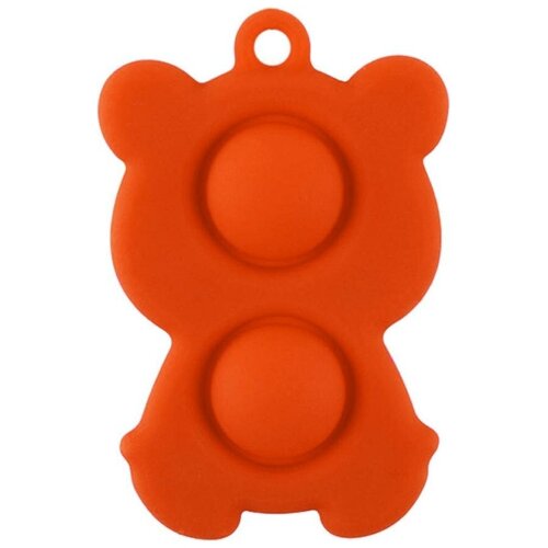 Брелок-игрушка Simple Dimple Медведь (10х2см) (оранжевый) антистресс (тактильная, сенсорная)