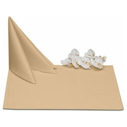 Набор салфеток 35x35 см. 6 шт. цвет бежевый без рисунка