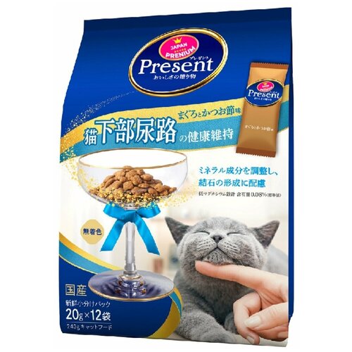 Лакомство для кошек Japan Premium Pet, корм для кошек PRESENT для профилактики мочекаменных заболеваний (МКТ) и цистита, 240г