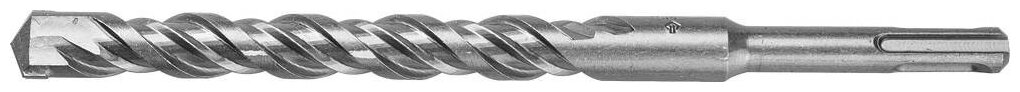 Бур SDS-plus ЗУБР диаметр 16 мм длина 210 мм рабочая длина 160 мм двухрезцовый наконечник ВК8 спираль 4С с усиленным сердечником сталь 40Х