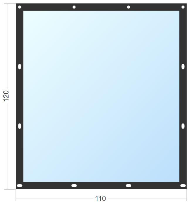 Мягкое окно Софтокна 110х120 см съемное, Французский замок, Прозрачная пленка 0,7мм, Черная окантовка, Комплект для установки - фотография № 3