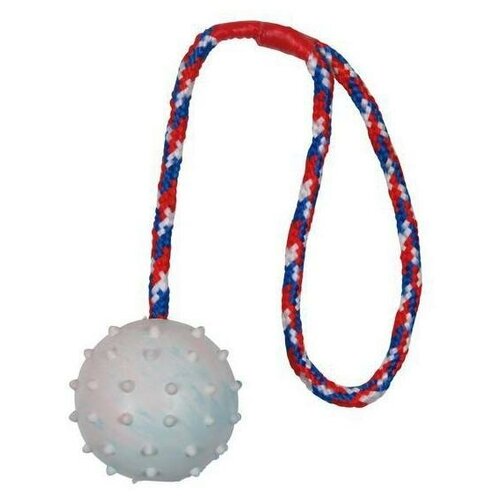 Trixie игрушка для собак, мяч на веревке d7х30 см (2 шт) игрушка trixie мяч неон плавающий для собак 8 см шт