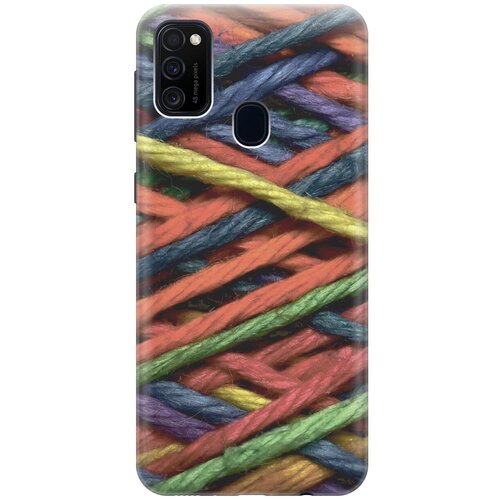 фото Силиконовый чехол на samsung galaxy m21 / m30s / самсунг м21 с принтом "разноцветная пряжа gosso