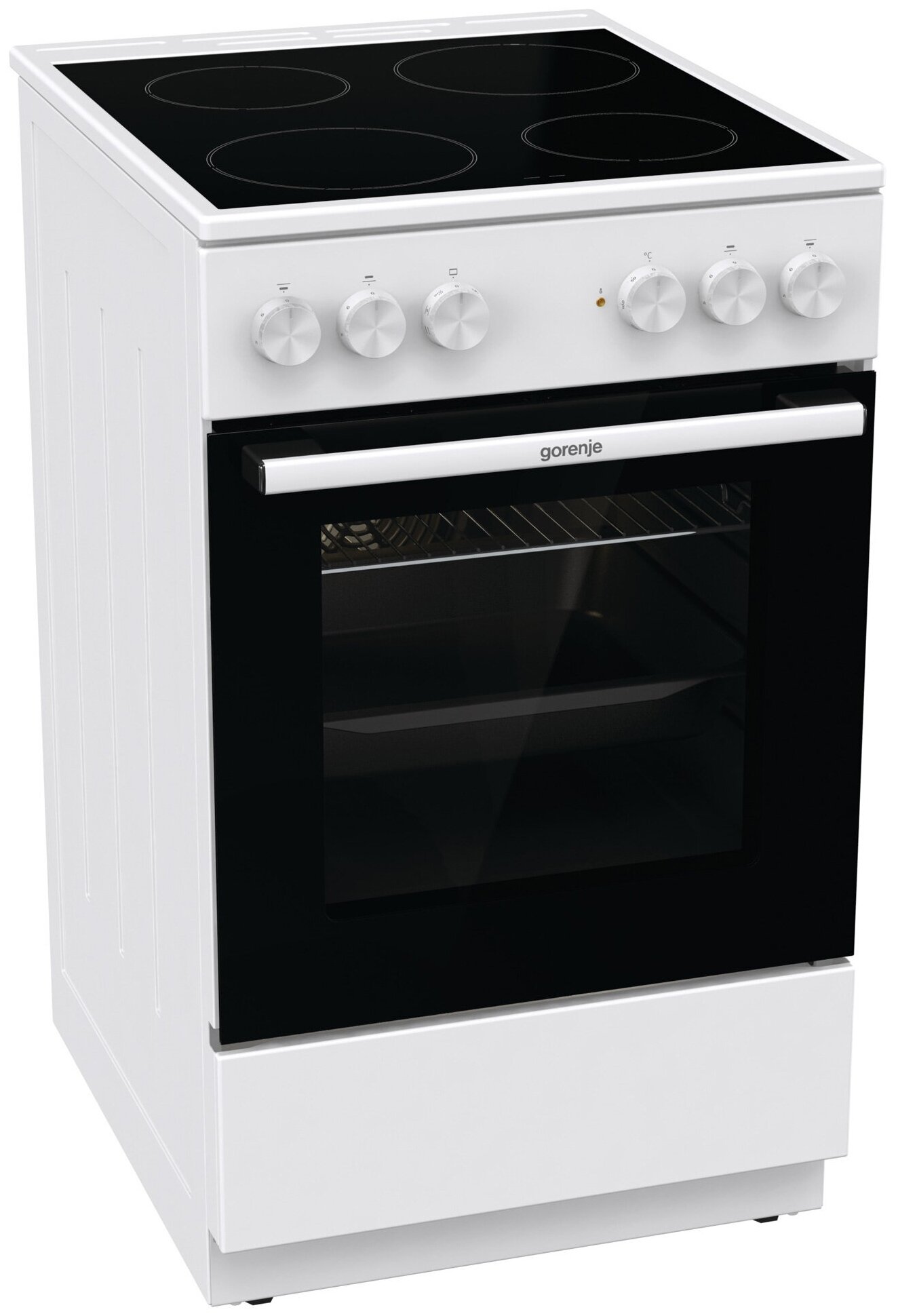 Электрическая плита Gorenje GEC5A41WG, стеклокерамика, белый/черный