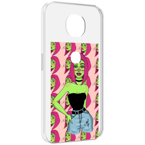 Чехол MyPads зеленая-девушка-с-глазом женский для Motorola Moto G5S (XT1799-2) задняя-панель-накладка-бампер