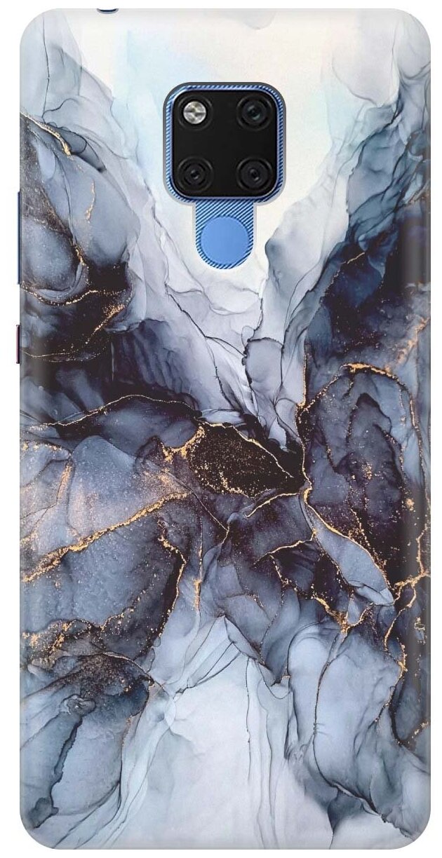 GOSSO Ультратонкий силиконовый чехол-накладка для Huawei Mate 20 X с принтом "Черно-белый мрамор"